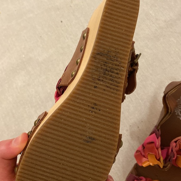 Colourful Leather Woven Style Clog Platforms - Picture 5 of 5